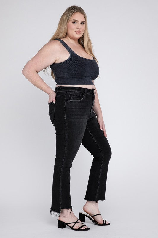 Plus Size High Rise Crop Flare Jeans, Vervet by Flying Monkey