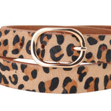 Most Wanted USA - Leopard Print Calf Hair Genuine Leather Belt