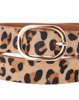 Most Wanted USA - Leopard Print Calf Hair Genuine Leather Belt