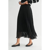 FUN2FUN - TEXTURE CHIFFON PLEATED MAXI SKIRT