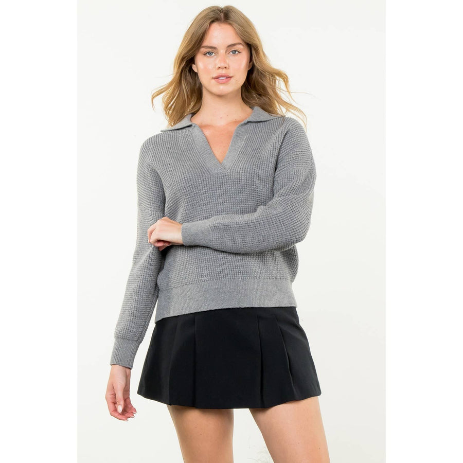 THML - Collared Knit Sweater