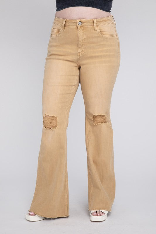 Plus Size High Rise Flare Jeans, Vervet by Flying Monkey