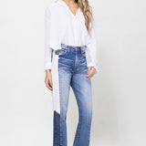 SUPER HIGH RISE STRAIGHT CROP W SIDE BLOCKING PANEL, Vervet