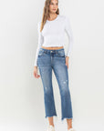 Lovervet Mid Rise Frayed Hem Jeans (online only)