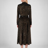 Current Air - Leopard Print Belted Shirt Dress