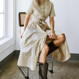 LUCKY ME WOVEN MIDI DRESS,  Flying Tomato