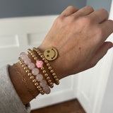 14k Gold Filled Smiley Face Bead Bracelet (4mm), Arm Candy by Alysa