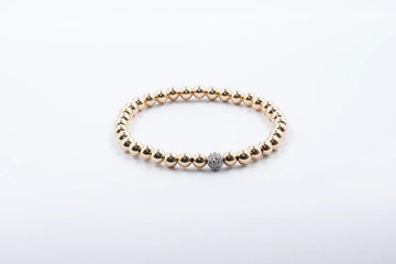 14k Gold Filled Bracelet with Pave Ball (5mm), Arm Candy by Alysa