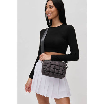 Quilted Nylon Crossbody, Charcoal, Sol & Selene