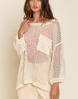 Oversized Fit See-through Pullover Sweater-Pol