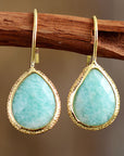 Handmade Natural Stone Teardrop Earrings