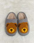 Melody Teddy Bear Print Plush Slide Slippers