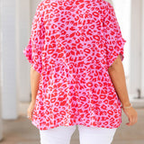 Floral Half Sleeve Top, Various Colors (Plus size only)