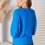 Round Neck Batwing Sleeve Blouse, Zenana