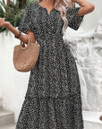 Leopard Print Short Sleeve Midi Dress