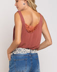 Twisted Strap Knit Lace Top, Various Colors- Pol