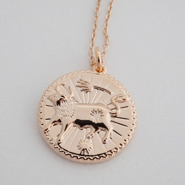 Chinese Zodiac Coin Necklace - Ox- Honeycat Jewelery