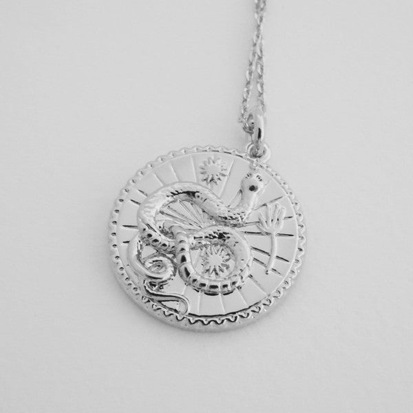 Chinese Zodiac Coin Necklace - Snake- Honeycat Jewelry