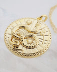 Chinese Zodiac Coin Necklace - Snake- Honeycat Jewelry