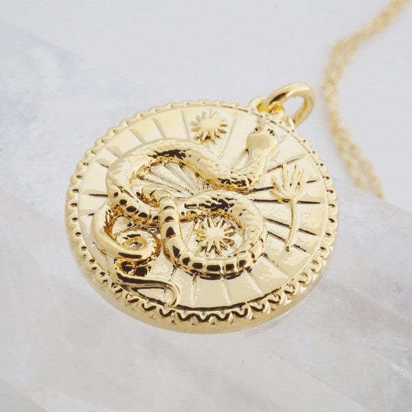 Chinese Zodiac Coin Necklace - Snake- Honeycat Jewelry