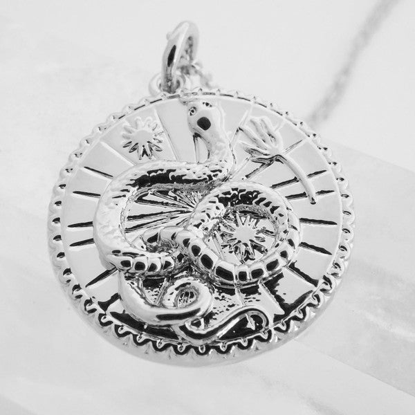 Chinese Zodiac Coin Necklace - Snake- Honeycat Jewelry