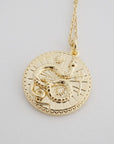 Chinese Zodiac Coin Necklace - Snake- Honeycat Jewelry