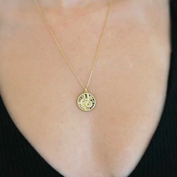 Chinese Zodiac Coin Necklace - Snake- Honeycat Jewelry