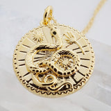 Chinese Zodiac Coin Necklace - Snake- Honeycat Jewelry