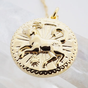 Chinese Zodiac Coin Necklace - Dog- Honeycat Jewelry