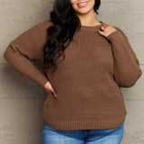 High Low Waffle Knit Sweater, Zenana (Plus only)