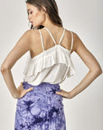 TRIM DETAIL WITH RUFFLE CAMI TOP- Various Colors- Listicle