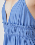 SHIRRED RUFFLE FOLDED DETAIL MAXI DRESS, Various Colors- Mustard Seed