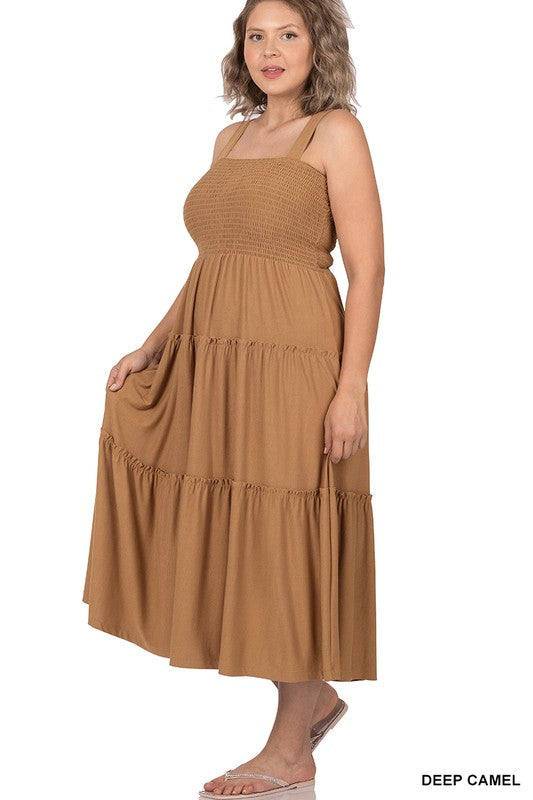 Tiered Midi Dress- Various Colors- Plus Sizes