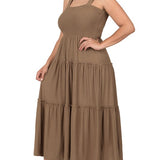 Tiered Midi Dress- Various Colors- Plus Sizes