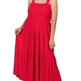 Tiered Midi Dress- Various Colors- Plus Sizes