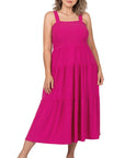 Tiered Midi Dress- Various Colors- Plus Sizes