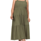 Tiered Midi Dress- Various Colors- Plus Sizes