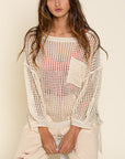 Oversized Fit See-through Pullover Sweater-Pol