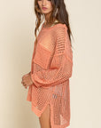 Oversized Fit See-through Pullover Sweater-Pol