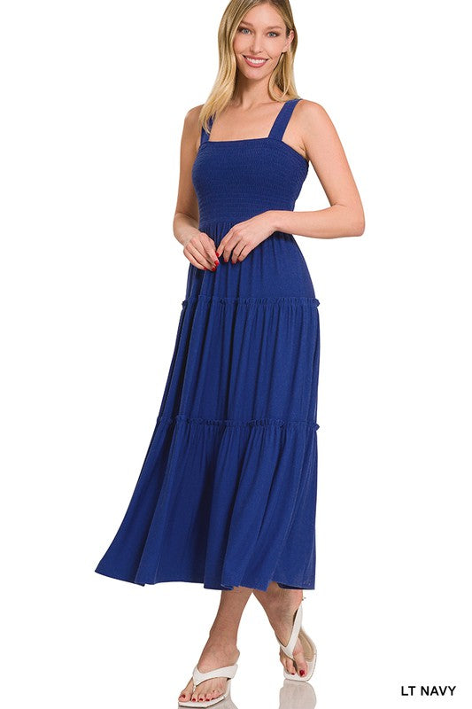 Tiered Midi Dress- Various Colors