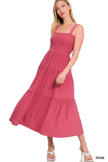 Tiered Midi Dress- Various Colors