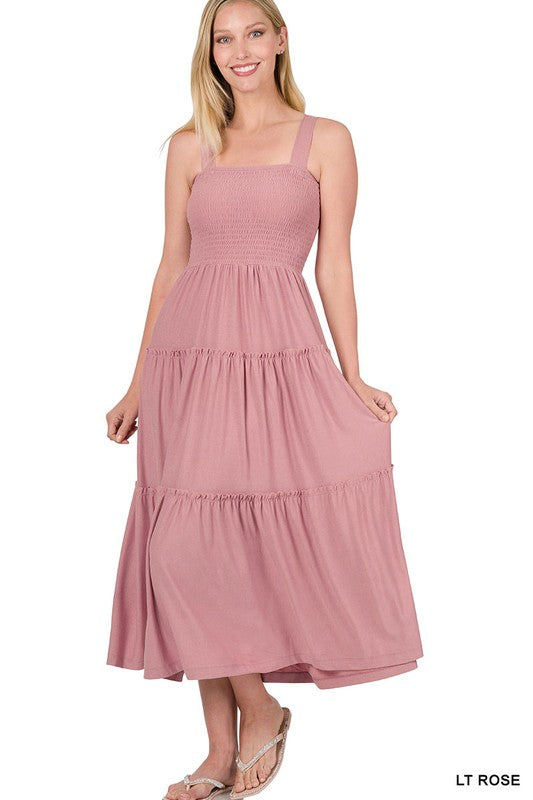 Tiered Midi Dress- Various Colors