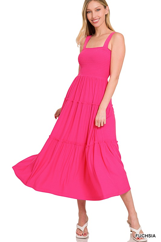 Tiered Midi Dress- Various Colors