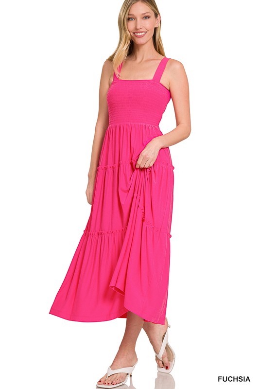 Tiered Midi Dress- Various Colors