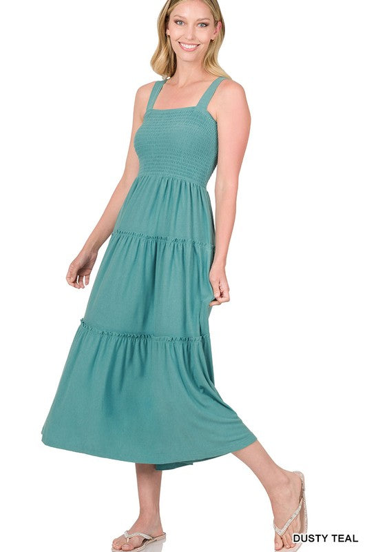 Tiered Midi Dress- Various Colors