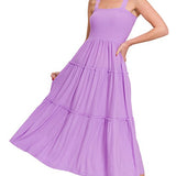 Tiered Midi Dress- Various Colors