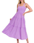 Tiered Midi Dress- Various Colors