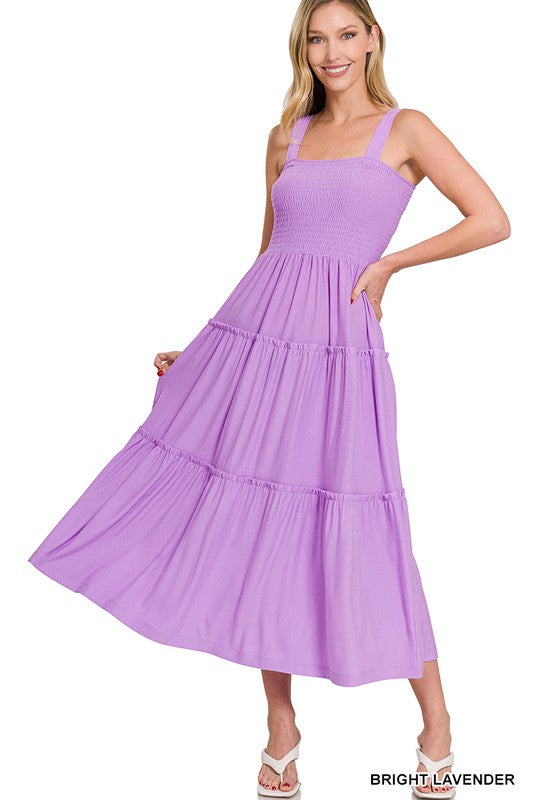 Tiered Midi Dress- Various Colors