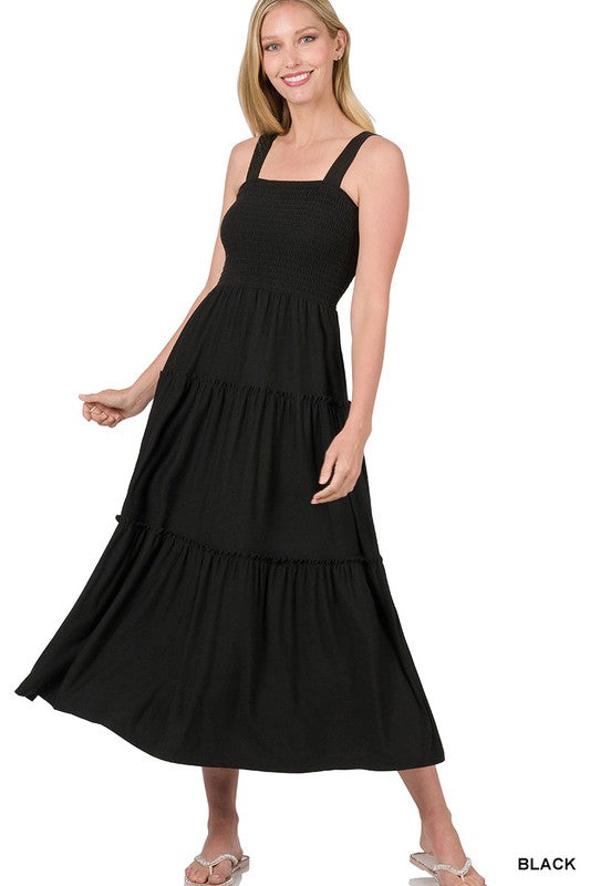 Tiered Midi Dress- Various Colors