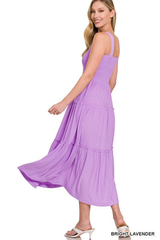 Tiered Midi Dress- Various Colors